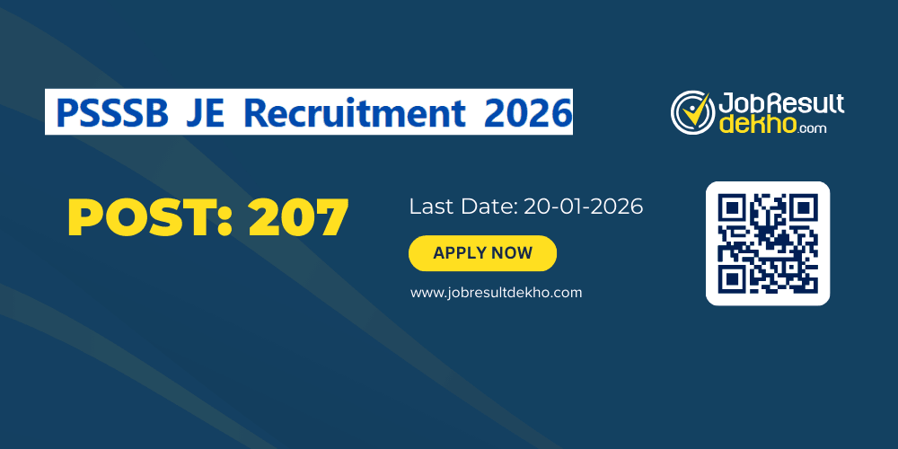 PSSSB Junior Engineer Recruitment 2026 – Apply Online for 207 JE Vacancies (Last Date Extended)