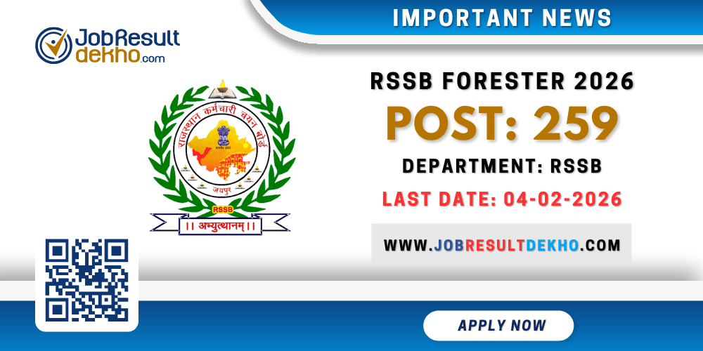 RSSB Rajasthan Forester Recruitment 2026