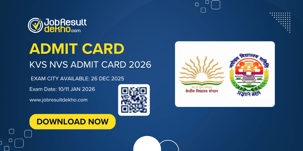 KVS NVS Teaching & Non-Teaching Exam City Details 2025