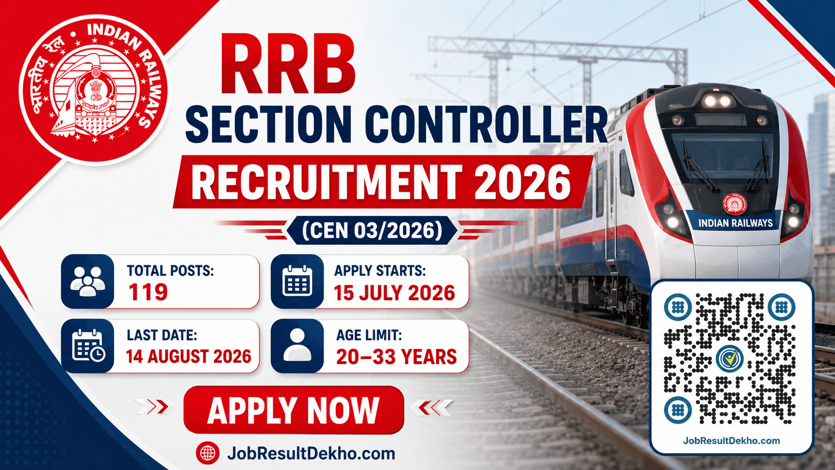 Railway RRB Section Controller Vacancy 2026 Apply Online