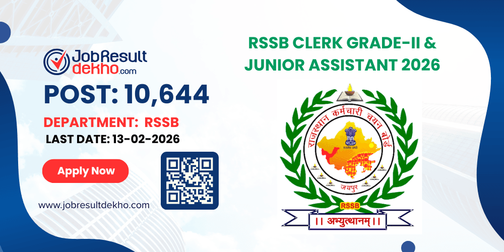 RSSB Clerk Grade-II & Junior Assistant Recruitment 2026